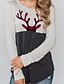 economico Christmas Sweater-Per donna Felpa pullover Pop art Monocolore Quotidiano Altre stampe Natale Felpe con cappuccio Felpe Grigio