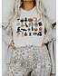 economico HALLOWEEN-Per donna Halloween maglietta Pop art Stampe astratte Zucca Con stampe Rotonda Top 100% cotone Essenziale Halloween Top basic Bianco