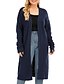cheap Plus Size Sweaters-Women&#039;s Basic Check Pattern Solid Color Cardigan Long Sleeve Plus Size Sweater Cardigans Open Front Fall Winter Blue