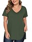 cheap Plus Size Tops-womens stretchy round neck t shirt cold shoulder tee shirts