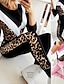 cheap Two Piece Sets-Women&#039;s Sweatsuit 2 Piece Set Color Block Leopard Print Crew Neck Leopard Sport Athleisure Clothing Suit Long Sleeve Comfortable Everyday Use Causal Casual Daily / Winter