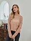 abordables Pulls-Femme Pullover Chandail Couleur unie Broderie Tricoté Fibres acryliques basique Simple Manches Longues Ample Pull Cardigans Automne Hiver Col Rond Rose Claire / Vacances