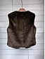 cheap Furs &amp; Leathers-Women&#039;s Vest Spring &amp;  Fall Daily Regular Coat Regular Fit Basic Jacket Sleeveless Solid Colored Blue Brown Beige