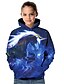 billige Hættetrøjer og sweatshirts til piger-Børn Baby Pige Hættetrøje og sweatshirt enhjørning Langærmet Geometrisk 3D Dyr Trykt mønster Blå Børn Toppe Aktiv Basale