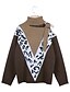 cheap Sweaters-Women&#039;s Pullover Knitted Leopard Cheetah Print Basic Long Sleeve Sweater Cardigans Turtleneck Fall Purple Blue Green