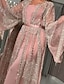 cheap Maxi Dresses-Women&#039;s Shift Dress Maxi long Dress Blushing Pink Long Sleeve Solid Color Sequins Mesh Patchwork Fall Round Neck Hot Sexy 2021 S M L XL XXL