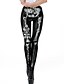 abordables HALLOWEEN-Mujer Exagerado Transpirable Víspera de Todos los Santos Polainas Pantalones 3D Cráneos Longitud total Negro