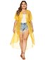 cheap Cover-Ups-Women&#039;s Cover Up Swimsuit Drawstring White Yellow Plus Size Swimwear Bathing Suits Fashion