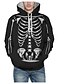 cheap Hoodies-Men&#039;s Graphic Skull Pullover Hoodie Sweatshirt 3D Print Halloween Daily Basic Hoodies Sweatshirts  Black