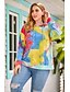 preiswerte Tops in Übergröße-Damen Pullover Hoodie Sweatshirt Batik überdimensional Alltag Andere Drucke Grundlegend Kapuzenpullover Sweatshirts Rote Gelb Grün