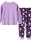 abordables Ropa interior para niñas-2 Piezas Niños Chica Pijama Unicornio Estampado Básico Morado