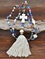 cheap Women&#039;s Jewelry-1pc Pendant Necklace Beaded Necklace Women&#039;s Street Gift Masquerade Handmade Crystal Stone Cross Leaf Friends / Long Necklace / Bead Necklace