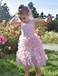 cheap Girls&#039; Dresses-Kids Toddler Little Girls&#039; Dress Butterfly Solid Colored Flower Birthday Party Ruched Lace White Blushing Pink Midi Sleeveless Active Cute Dresses Regular Fit