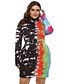 cheap Plus Size Dresses-Women&#039;s Sheath Dress Knee Length Dress Rainbow Long Sleeve Print Fall 1920s 2021 L XL XXL 3XL 4XL / Plus Size