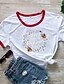 cheap Christmas Tops-Women&#039;s T shirt Tee White Yellow Pink Graphic Floral Print Short Sleeve Christmas Daily Basic Christmas Round Neck 100% Cotton