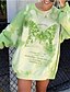 cheap Hoodies &amp; Sweatshirts-Women&#039;s Pullover Sweatshirt Graphic Text Letter Oversized Daily Other Prints Basic Hoodies Sweatshirts  Green
