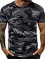 baratos Camisas &amp; Regatas para Homem-Homens Camiseta Camisa Social Decote Redondo camuflagem não imprimível Manga Curta Roupa Músculo