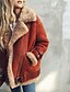 cheap Blazers-Women&#039;s Coat Cotton Coat Tops Brick red