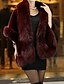 cheap Furs &amp; Leathers-Women&#039;s Cloak / Capes Fall Party Daily Regular Coat Loose Sophisticated Jacket Fur Trim Solid Colored Wine Gray White