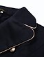 cheap Coats &amp; Trench Coats-Women&#039;s Coat Daily WorkWear Winter Long Coat Regular Fit Elegant &amp; Luxurious Jacket Long Sleeve Geometric Embroidered Navy Blue
