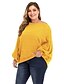 cheap Plus Size Sweaters-Women&#039;s Pullover Plain Solid Color Hollow Out Knitted Acrylic Fibers Basic Plus Size Long Sleeve Sweater Cardigans Fall Off Shoulder Yellow Green White