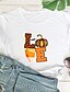 economico HALLOWEEN-Per donna Halloween maglietta Pop art Stampe astratte Zucca Rotonda Con stampe Essenziale Halloween Top 100% cotone Bianco Nero