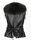 cheap Furs &amp; Leathers-Women&#039;s Solid Colored Basic Fall &amp; Winter Shawl Lapel Vest Regular Daily Sleeveless Faux Fur Coat Tops Black