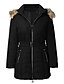 cheap Plus Size Outerwear-Women&#039;s Padded Parka Solid Colored POLY Black / Red / Khaki L / XL / XXL