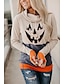 cheap Plus Size Tops-Women&#039;s Pumpkin Pullover Hoodie Sweatshirt Other Prints Halloween Halloween Hoodies Sweatshirts  Gray Khaki Orange