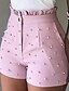 billige Shorts-Dame Grunnleggende Shorts Bukser Ensfarget Medium Midje Løstsittende Rosa Svart Hvit S M L XL XXL