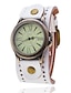 billige Herreklokker-quartz klokke for kvinner menn analog quartz retro vintage metall pu lærreim armbåndsur