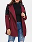 cheap Coats &amp; Trench Coats-Women&#039;s Trench Coat Daily Fall &amp; Winter Long Coat Regular Fit Basic Jacket Long Sleeve Solid Colored Wine Light gray / Cotton