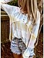 abordables Sudaderas y capuchas-Mujer Blusa Camisa Tie-dye Manga Larga Retazos Estampado Cuello Camisero Tops Básico Top básico Amarillo Rosa