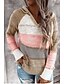 cheap Sweaters-Women&#039;s Stylish Knitted Color Block Pullover Long Sleeve Sweater Cardigans Hooded Fall Winter Black Brown