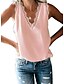 cheap Tank Tops-Women&#039;s Blouse Tank Top Solid Colored Cut Out V Neck Basic Tops White Blushing Pink Army Green