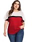 cheap Plus Size Tops-Women&#039;s Blouse Shirt Tie Dye Print Round Neck Basic Tops Red