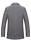 cheap Sale-Men&#039;s Coat Fall &amp; Winter Daily Going out Regular Coat Stand Collar Regular Fit Basic Jacket Long Sleeve Solid Colored Gray Khaki