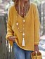 cheap Sweaters-Women&#039;s Pullover Plain Solid Color Knitted Acrylic Fibers Basic Long Sleeve Sweater Cardigans Fall V Neck Blue Yellow Gray