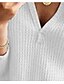 abordables Sweaters &amp; Cardigans-Mujer Blusa Camisa Plano Color sólido Escote en Pico Tejido en Punto Básico Casual Tops Negro Gris