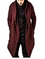 cheap Sale-Men&#039;s Trench Coat Casual Daily Wear Windbreaker Winter Autumn Wine Red Black Jacket