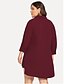 cheap Plus Size Tops-Women&#039;s Going out Plus Size Blouse Shirt Solid Colored V Neck Tops Loose Cotton Elegant Basic Top Wine / Work