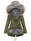economico Women&#039;s Coats &amp; Jackets-Per donna Parka Lungo Cappotto Largo Giacca Tinta unita Verde militare Nero Rosso