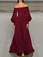 cheap Party Dresses-Women&#039;s Maxi long Dress Swing Dress Green Black Purple Wine Long Sleeve Ruched Mesh Patchwork Solid Color Off Shoulder Fall Spring Party Hot Elegant Lantern Sleeve 2022 S M L XL