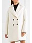 cheap Coats &amp; Trench Coats-Women&#039;s Solid Colored Basic Fall &amp; Winter Coat Long Daily Long Sleeve Wool Coat Tops White