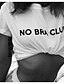 cheap T-Shirts-Women&#039;s Crop Tshirt Graphic Text Letter Print Round Neck Basic Tops 100% Cotton White