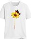 abordables T-shirts-Mujer Camiseta Floral Mariposa Flor Estampado Escote Redondo Tops 100% Algodón Básico Top básico Blanco / Foco Multicolor