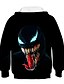 billige Hættetrøjer og sweatshirts til drenge-Børn Drenge Hættetrøje og sweatshirt Langærmet 3D Sort Børn Toppe Aktiv Basale Barnet&#039;s Dag