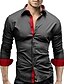 cheap Men&#039;s Shirts-Men&#039;s Shirt Dress Shirt Collar Black And White Sapphire Navy Black Red White Long Sleeve Tops Streetwear
