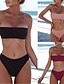 abordables Bikini-Mujer Bikini 2 piezas Traje de baño Rosa Vino Gris Blanco Negro Bañadores Venda Trajes de baño Sensual Estilo lindo / Sujetador Acolchado