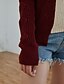 preiswerte Pullover-Damen Zur Seite fahren Einfarbig Strick Acrylfasern Grundlegend Langarm Pullover Strickjacken V-Ausschnitt Beige